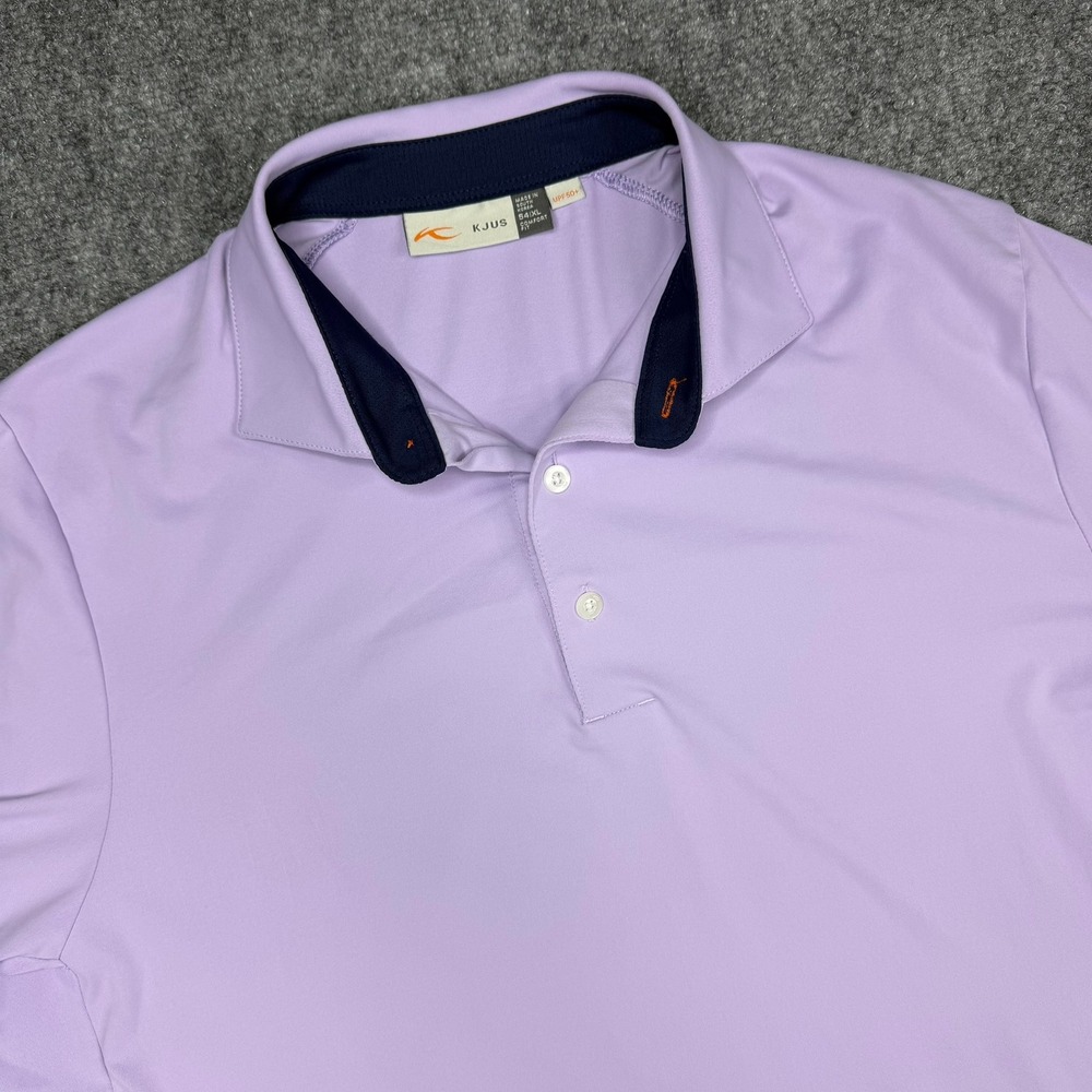KJUS Soren Solid Polo Mens XL Lavender Purple Short Sleeve Golf Shirt UPF 50+